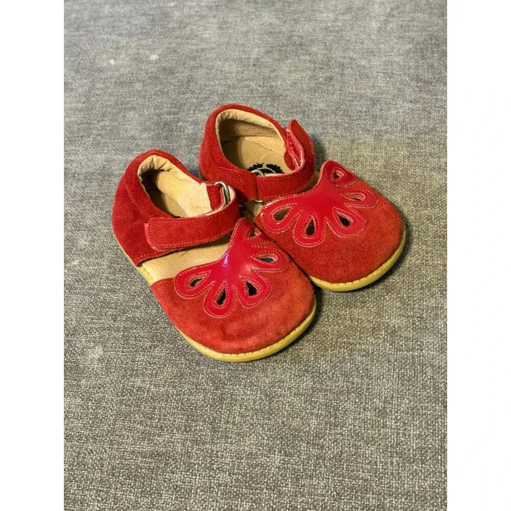 Livie & Luca Red Leather Petal Mary Jane Flats Size 9
